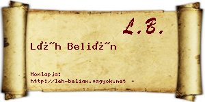 Léh Belián névjegykártya
